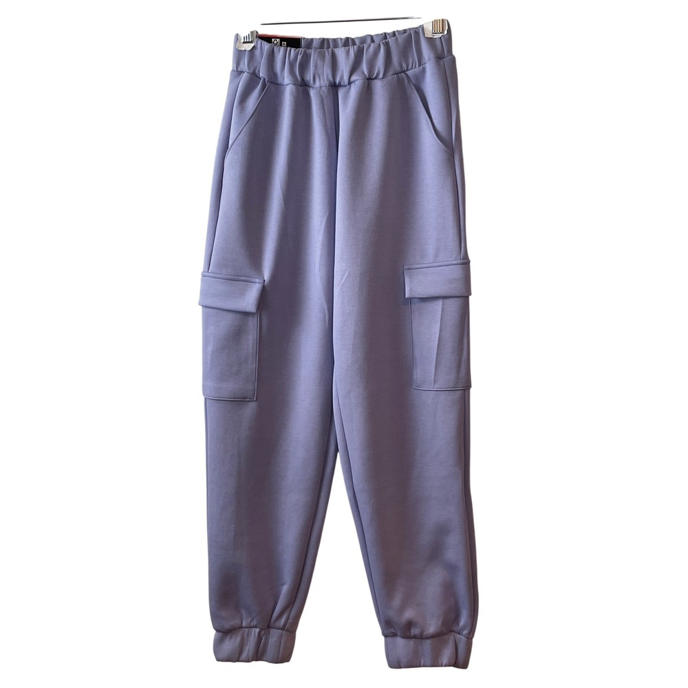 Express Cargo Jogger Women XS Purple High Rise Elastic Waist Tapered Pants New